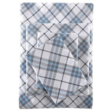 Inverness Angle Flannel Sheet Set (queen) Blue : Target