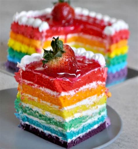 Simple Eggless Rainbow cake recipe with Rainbow frosting - Prema's Culinary | Rainbow cake ...