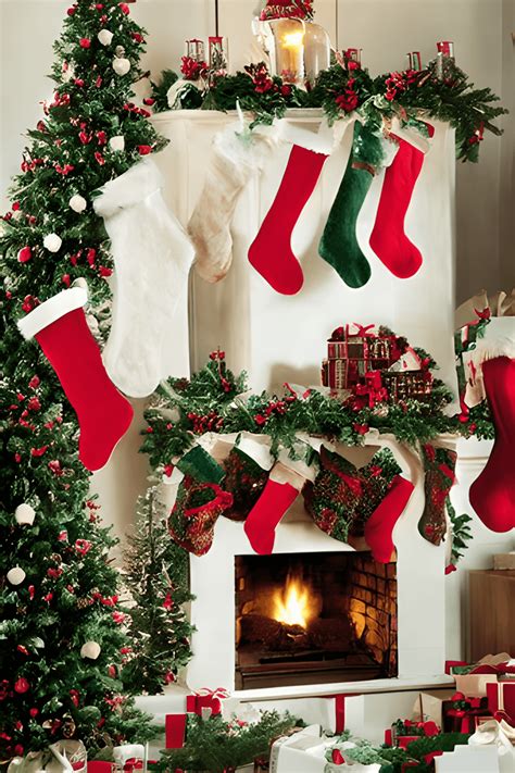 Christmas Stockings by the Fireplace · Creative Fabrica