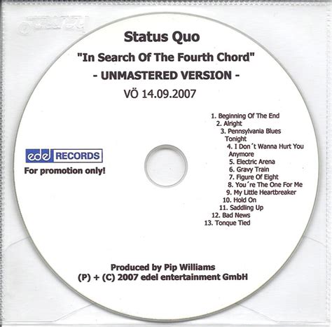 Status Quo - In Search Of The Fourth Chord (2007, Unmastered Version, CD) | Discogs