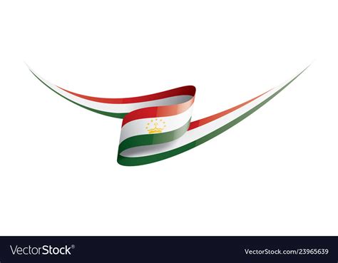 Tajikistan flag on a white Royalty Free Vector Image