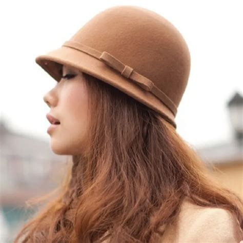 2017 Winter Elegant Women Foldable Wool Felt Bucket Hat With Band Around Brim Fishing Hats ...