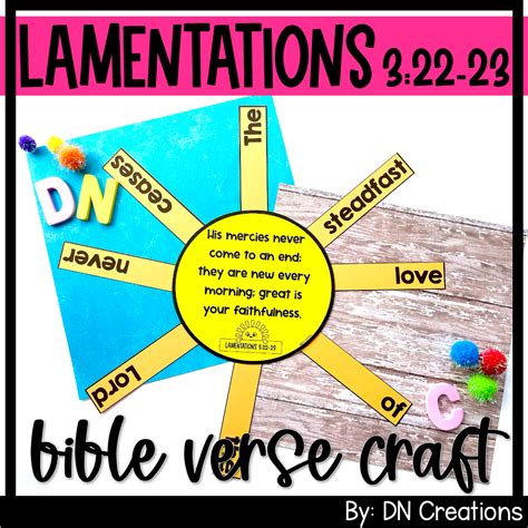 Lamentations 3:22-23 Bible Craft l Bible Memory Verse Craft l God's Faithfulness Craft | Made By ...