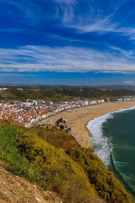 Beach in Nazare - Portugal stock photo. Image of portugese - 137943242