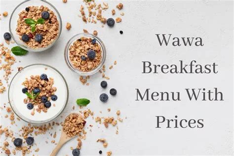 Wawa Breakfast Menu With Prices