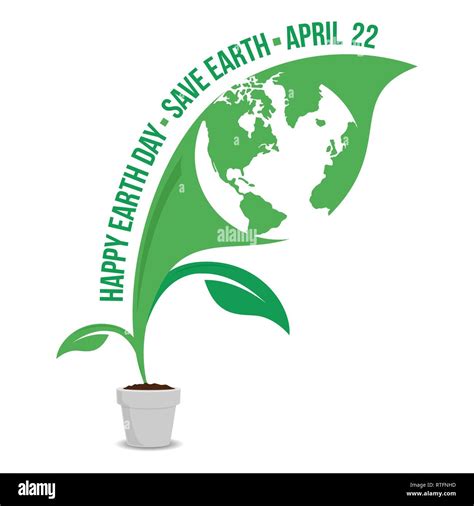 Happy Earth Day logo design.Save earth logo.Earth map in the inside of leafs Stock Vector Image ...
