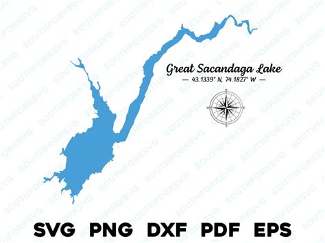 Great Sacandaga Lake New York Map Shape Silhouette Svg Png Dxf - Etsy Australia