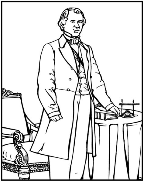 Andrew Johnson Coloring Page | Purple Kitty