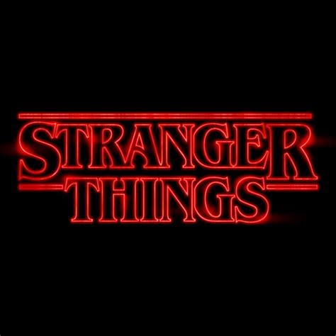 the title for the television series,'strange things'is shown in red neon letters