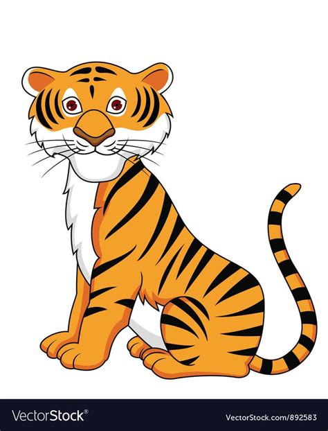 Найдено в Google. Источник: vectorstock.com. | Cartoon tiger, Painted rock animals, Animal clipart