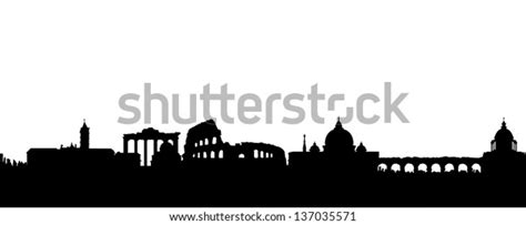 Black Vector Rome Silhouette Skyline Stock Vector (Royalty Free) 137035571