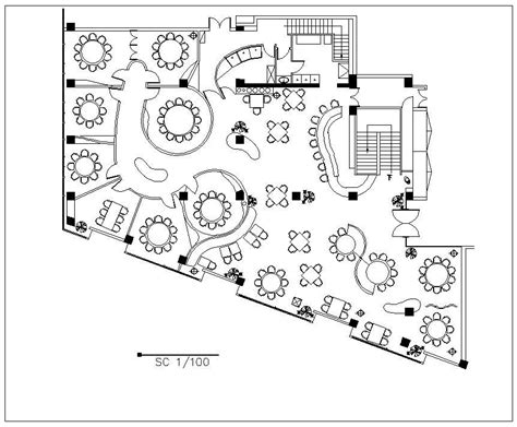 Free Restaurant plan – CAD Design | Free CAD Blocks,Drawings,Details Cafe Layout Plan ...