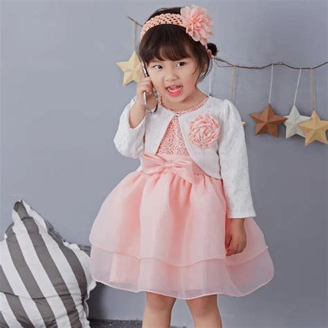 Pink 1 Year Old Baby Girl Dress Princess Wedding Jacket Birthday Formal ...