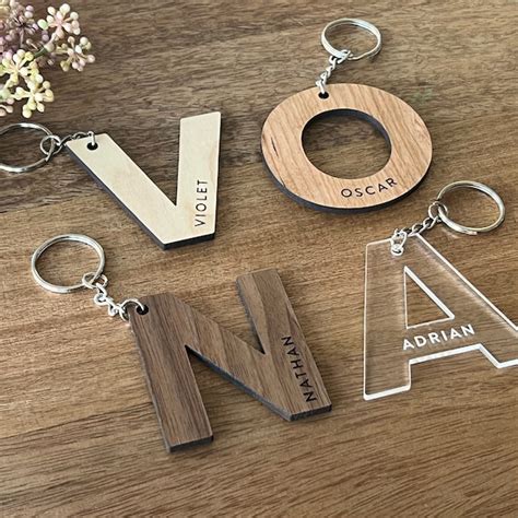 Initial Keychain - Etsy