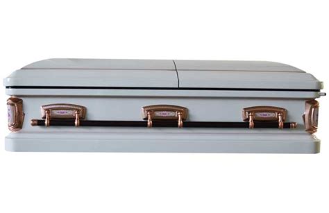 PrimRose White And Pink Casket with Pink Velvet Interior – Metal Casket – Quality Choice Caskets