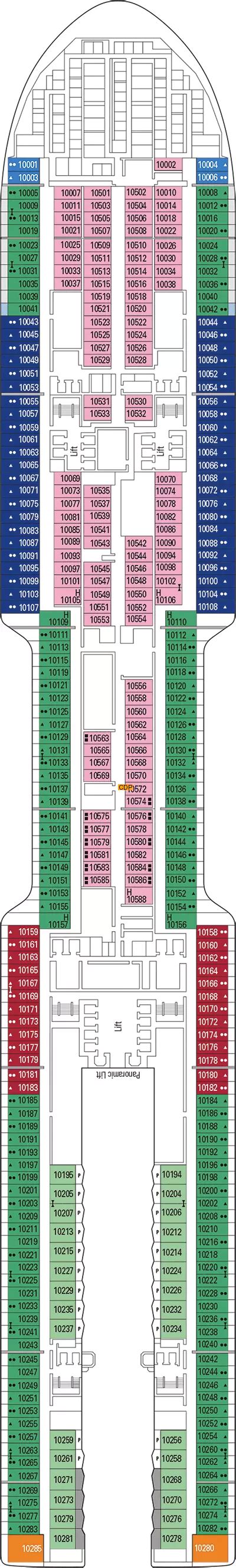 MSC World America Deck 10 deck 10 plan | Cruisedeckplans.com