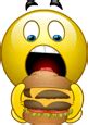 Eating Burger emoticon | Emoticons and Smileys for Facebook/MSN/Skype/Yahoo