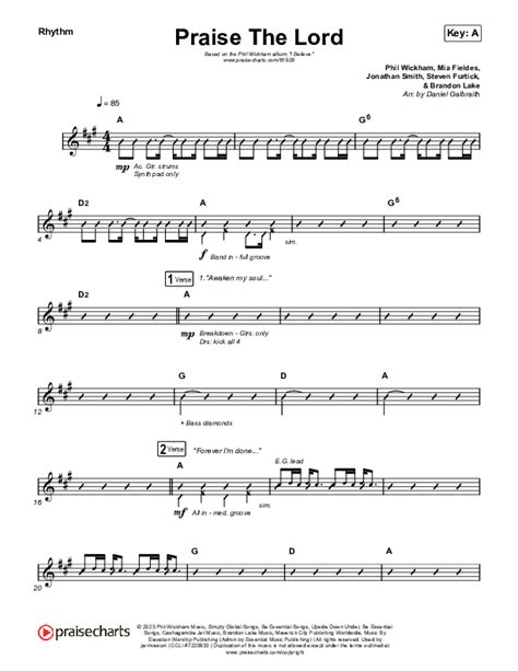 Praise The Lord Sheet Music PDF (Phil Wickham) - PraiseCharts