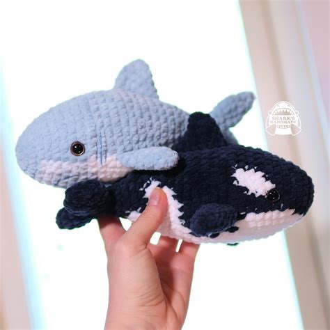 Shark Plushie Amigurumi Crochet Toy Haj Gosedjur Valentines Day Gift Alla Hjärtans Dag Ocean Sea ...