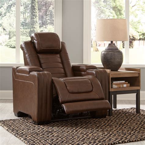 Signature Design by Ashley Backtrack Power Recliner with Adjustable Headrest and Built-in Heat ...