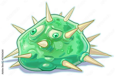 Vector Cartoon Slime Blob Creature or Monster with Spikes Stock Vector ...