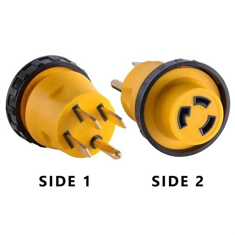 RV Power Cord Plug Adapter 50 amp Male to 30 amp Twist Lock Female ...