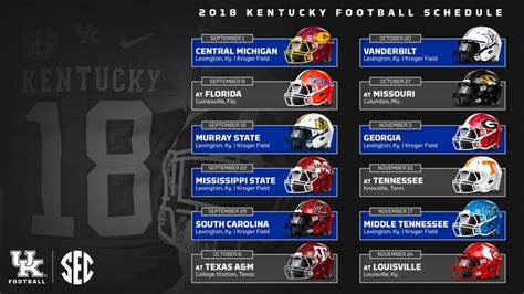 Image result for 2018 uk football schedule | Kentucky athletics, Kentucky, Kentucky wildcats ...