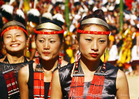 Phom Naga women in traditional attires during unity dance at Hornbill ...