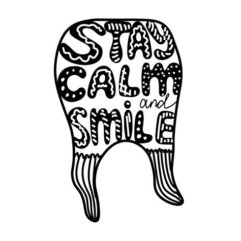 Children's oral care quote caption - Keep calm and smile. Dental hygiene for baby background ...