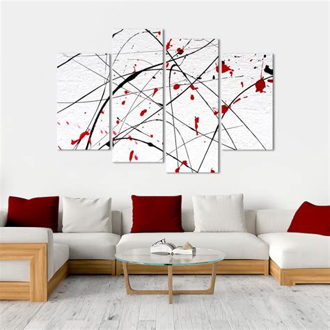 Red Wall Multi Panel Canvas Wall Art | ElephantStock