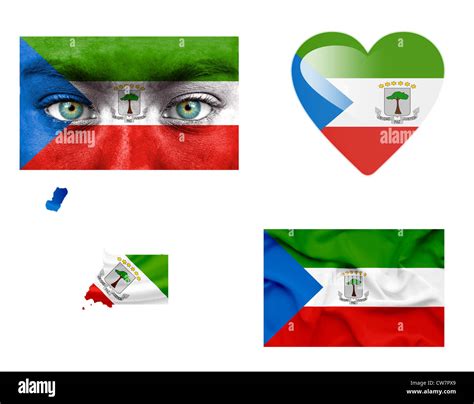 Set of various Equatorial Guinea flags Stock Photo - Alamy