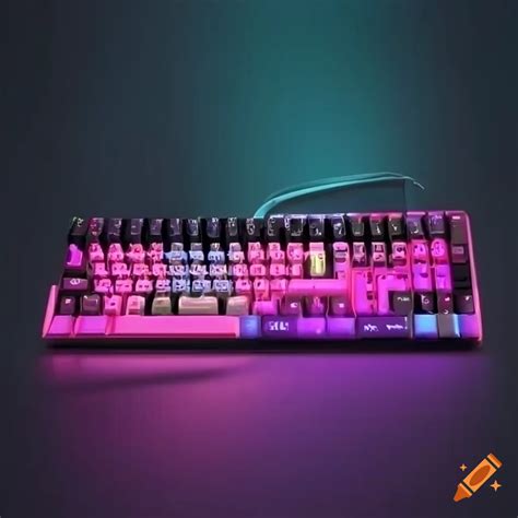 Neon keyboard for gaming on Craiyon