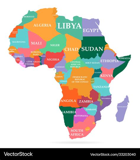 Colorful map africa continent Royalty Free Vector Image
