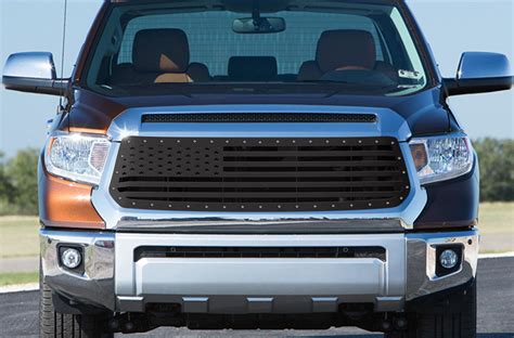 Steel AMERICAN FLAG Grille Kit Fits: Toyota Tundra 2014-2017 Truck Grill Black - Grilles