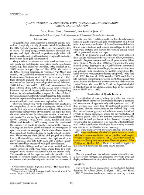 Dong et al - 1995 - Quartz textures in epithermal veins, clasification ...