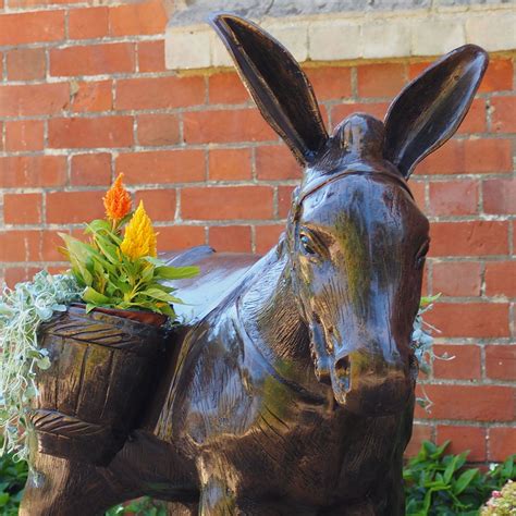 Wild Donkey With Baskets Bronze Metal Garden Statue | Images and Photos ...