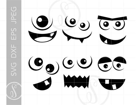 Monster Faces Svg Cut Files | Monsters SVG | Monster SVG Clipart ...