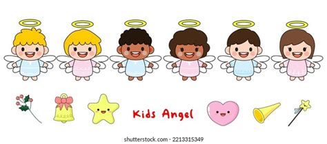 Kids Angel Filled Clipart Children Angel Stock Vector (Royalty Free ...