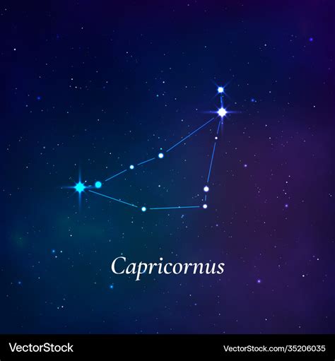 Capricornus sign stars map zodiac Royalty Free Vector Image