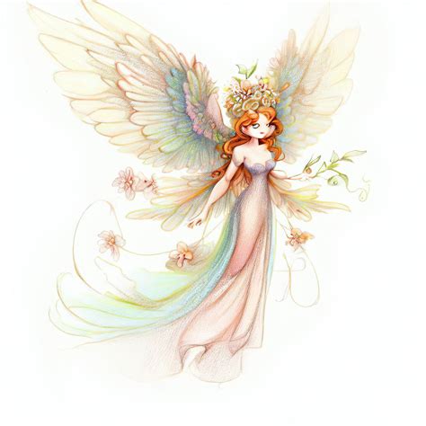 Premium AI Image | A drawing of a fairy with a large head and a large ...