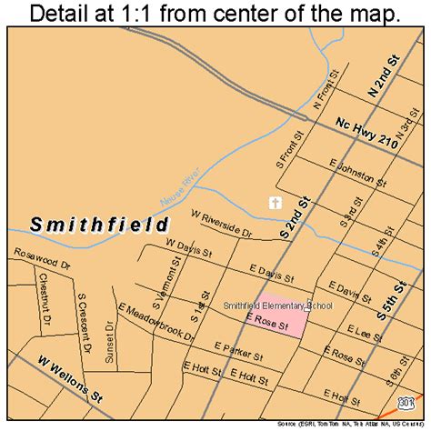 Smithfield North Carolina Street Map 3762520