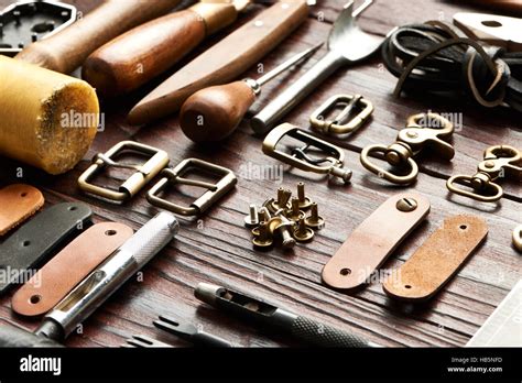 Leather crafting tools Stock Photo - Alamy