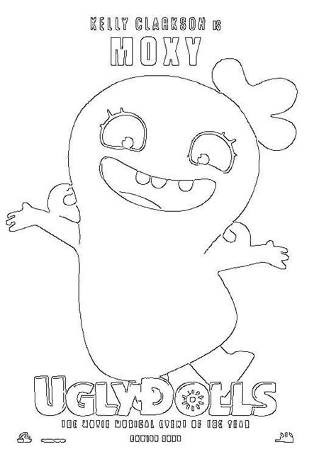 Happy Moxy UglyDolls Coloring Page - Free Printable Coloring Pages for Kids