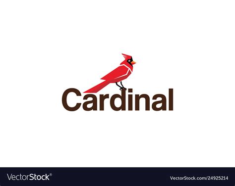 Creative red cardinal text logo Royalty Free Vector Image