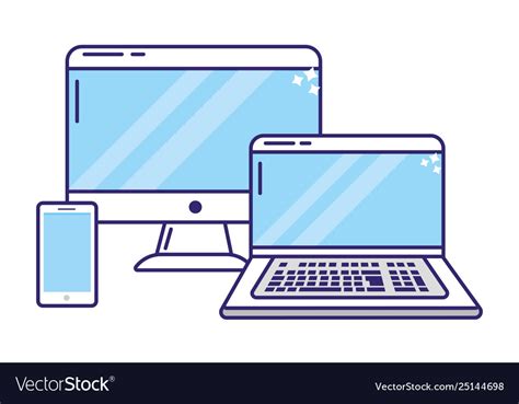 Technology devices cartoon Royalty Free Vector Image