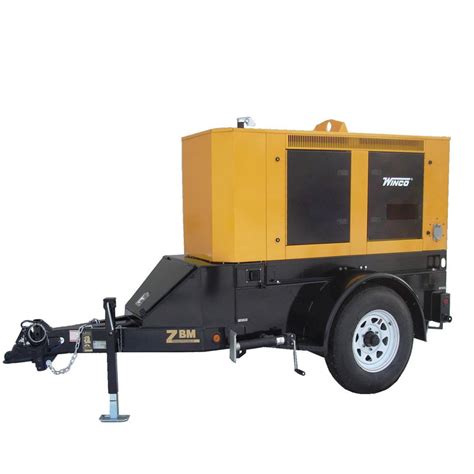 Winco RP25 Mobile Diesel Power Trailer Generator 20000 Watts 10 HP Isuzu/4LE1 Engine Single Axle ...