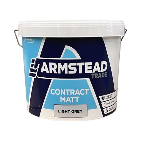 Armstead Trade Contract Matt Emulsion Paint - Light Grey 10L