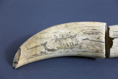 Whale Teeth - Pair of Whaleman Scrimshawed Whale Teeth - Rafael Osona Auctions Nantucket, MA