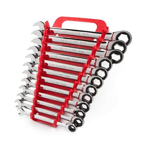 TEKTON 8-19 mm Ratcheting Combination Wrench Set (12-Piece)-WRN53170 ...