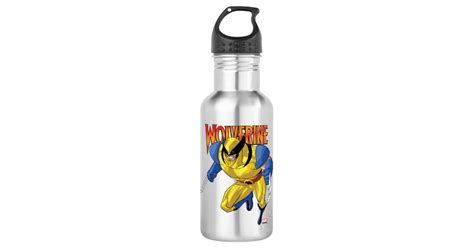 X-Men | Wolverine Running Into A Fight Stainless Steel Water Bottle | Zazzle